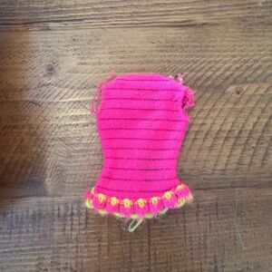 Vintage 1967 Talking Barbie Doll #1115 Knit Swimsuit Hot Pink TOP ONLY as is